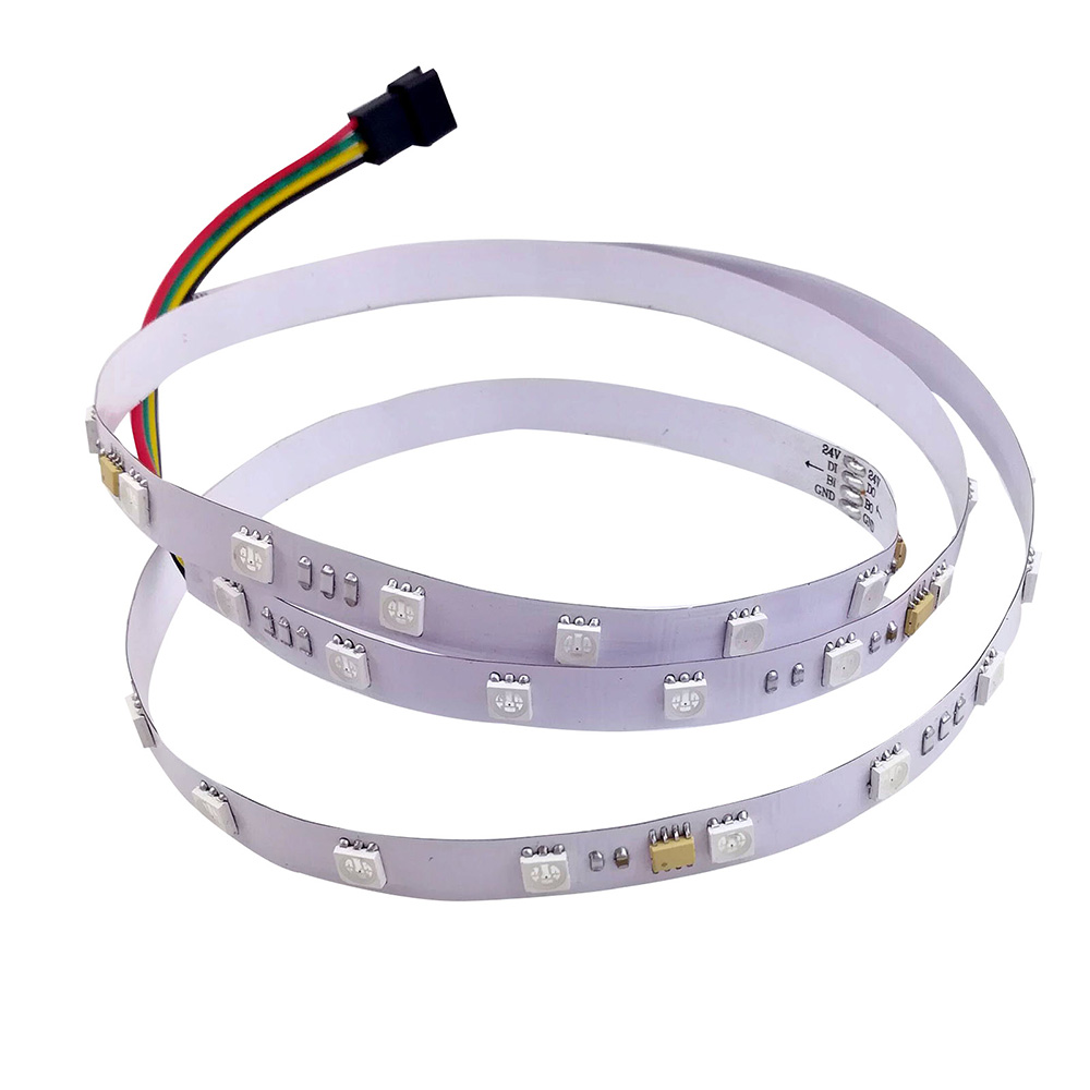 DC24V WST2906 5050SMD RGB Breakpoint-continue 16.4Ft 240LEDs White PCB Dream Color LED Strip Lights